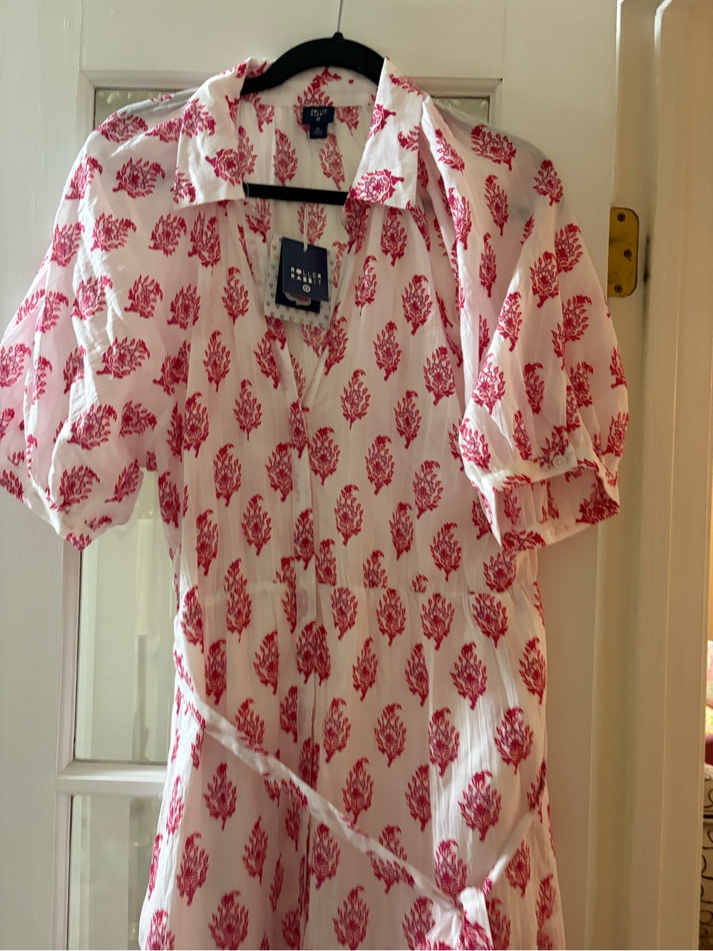 NWT Roller Rabbit X Target White and Red Printed Button-Front Dress
